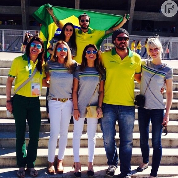 Famosos torcem pelo Brasil em dia de jogo contra o Chile pela Copa do Mundo, no Estádio Mineirão, em Belo Horizonte