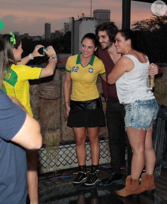 O cantor assistiu ao jogo de Brasil e Colômbia, na sexta-feira, 4 de julho de 2014, em uma festa no Rio de Janeiro
 