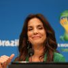 Ivete Sangalo participa de coletiva de imprensa antes de cantar na final da Copa do Mundo, no Rio de Janeiro (12 de julho de 2014)
