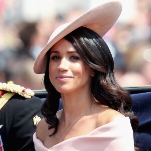 Meghan Markle prestigiou a tradicional parada militar 'Trooping The Colour', realizada em Londres, na Inglaterra, na manhã deste sábado, 9 de junho de 2018