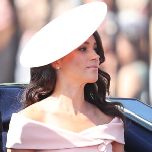 Meghan Markle prestigiaram a tradicional parada militar 'Trooping The Colour', realizada em Londres, na Inglaterra, na manhã deste sábado, 9 de junho de 2018