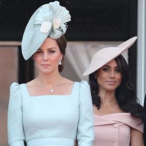 Kate Middleton e Meghan Markle prestigiaram a tradicional parada militar 'Trooping The Colour', realizada em Londres, na Inglaterra, na manhã deste sábado, 9 de junho de 2018