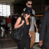 Lea Michele e Matthew Paetz foram vistos no aeroporto de Los Angeles, nos EUA, nesta quarta-feira, 16 de julho de 2014