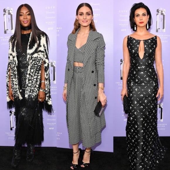 Naomi Campbell, Olivia Palermo e Morena Baccarin exibiram looks em preto e branco no 2018 Fragrance Foundation Awards. Veja todas as produções!