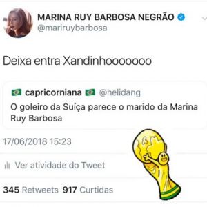 Marina Ruy Barbosa brincou com a semelhança entre o marido e o goleiro da Suíça