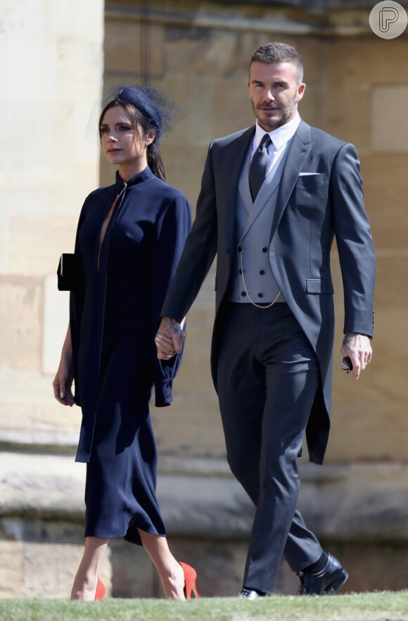 Victoria Beckham e David Beckham foram juntos ao casamento de príncipe Harry e Meghan Markle, em maio