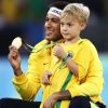 Davi Lucca, filho de Neymar, vibrou com o gol do pai na vitória do Brasil sobre a Costa Rica
