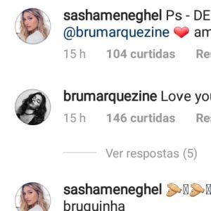 Bruna Marquezine foi elogiada por Sasha Meneghel em foto sensual