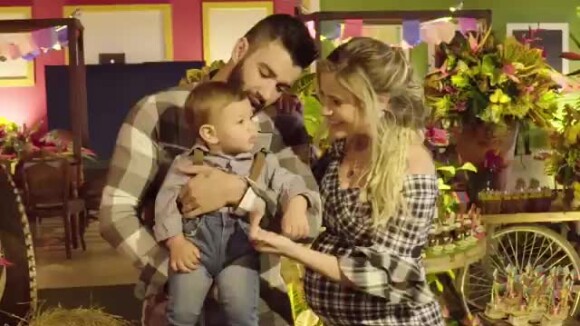Andressa Suita compartilha vídeo do aniversário do filho: 'Arraiá do Gabriel'