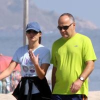 Patrícia Poeta e o marido, Amauri Soares, se exercitam juntos no Rio de Janeiro