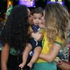 Aline Dias levou filho para assistir ao jogo Brasil na Copa do Mundo na Rússia nesta sexta-feira, 6 de julho de 2018