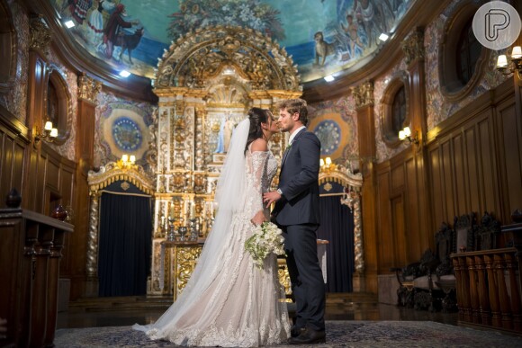 O casamento da designer Samara Costa com o consultor financeiro Márcio Spinelli, em São Paulo, nesta quinta-feira, 26 de julho de 2018