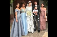 Isabella Santoni, Jeniffer Nascimento e Ana Rios foram madrinhas do casamento de Bruna Hamu e Diego Moregola