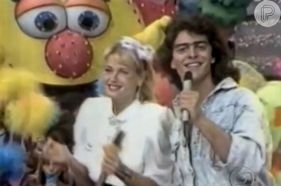 Junno Andrade e Xuxa, em imagens dos anos 1980, aparecem no 'Vídeo Show', em 7 de fevereiro de 2013