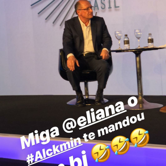 Angélica entrou na brincadeira e fez piada com a gafe no Stories: 'Miga Eliana, Alckmin te mandou um beijo'