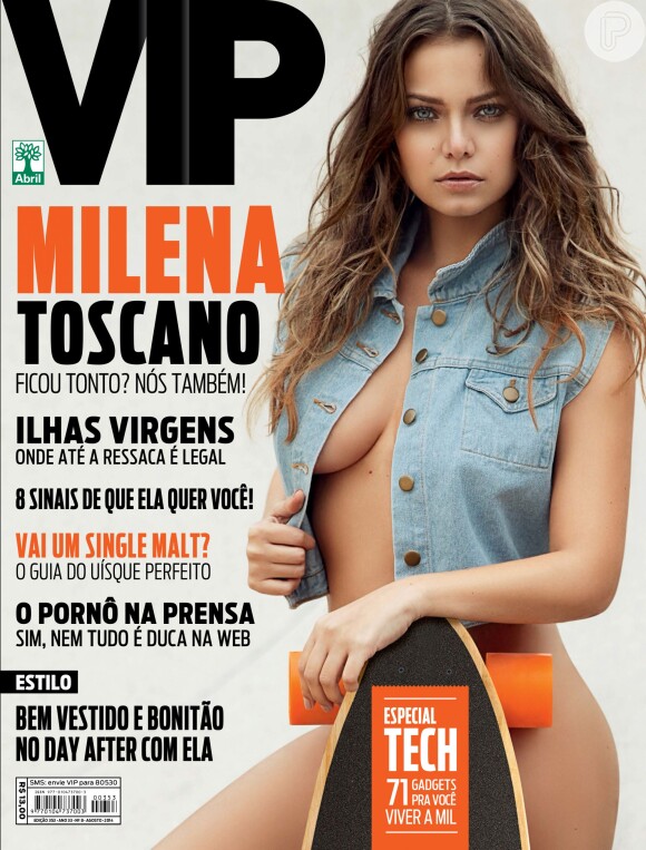 Milena Toscano é a capa da revista 'VIP' de agosto