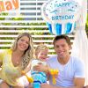 Karina Bacchi e Amaury Nunes comemoraram o primeiro aniversário de Enrico em Miami, nos Estados Unidos