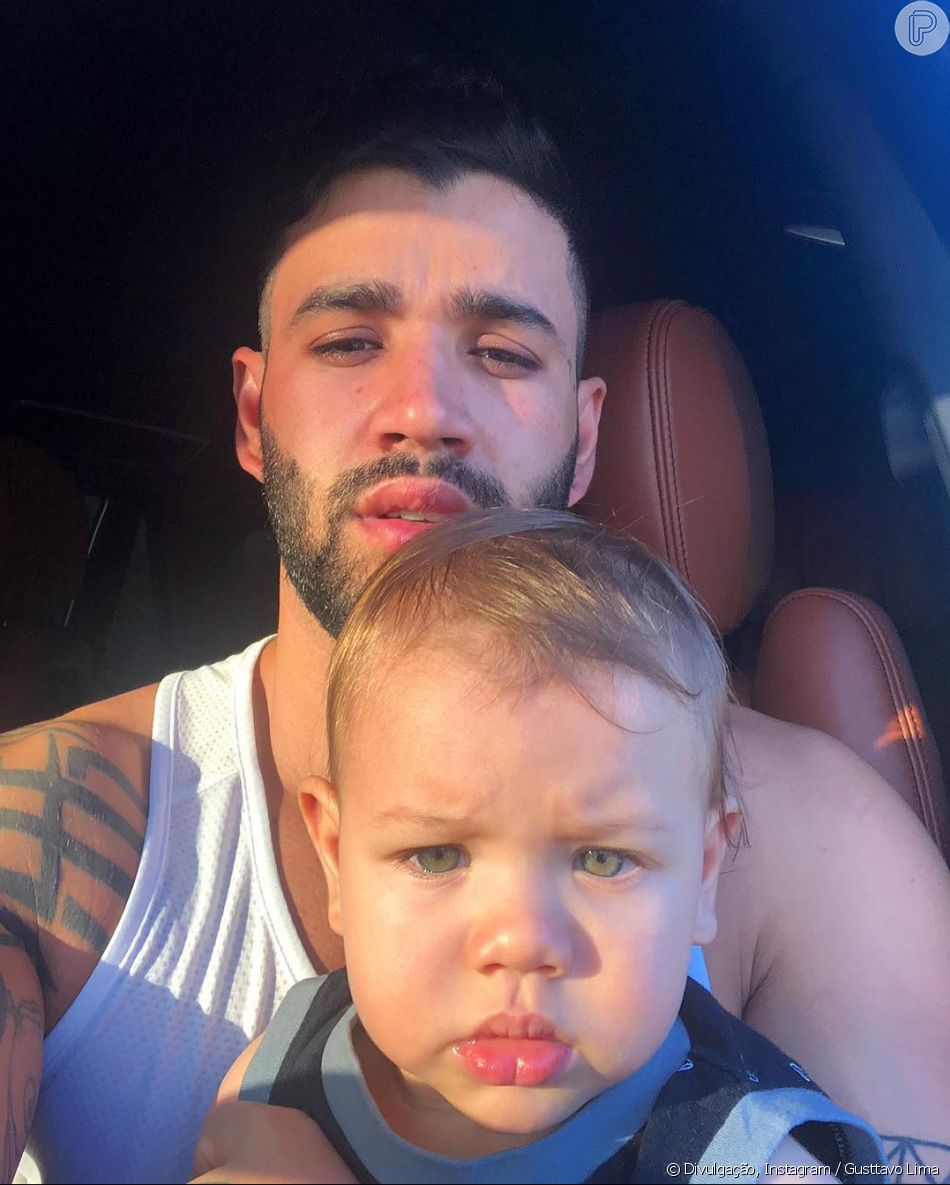 Gusttavo Lima mostrou momentos de diversão com filho Gabriel de ano Purepeople