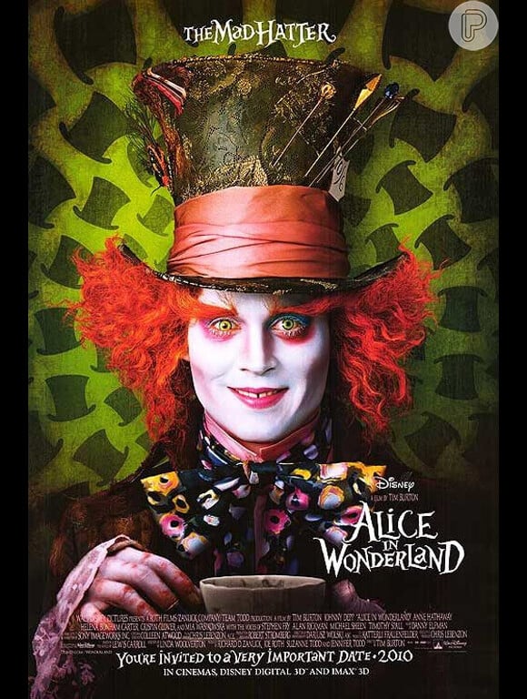 Johnny Depp interpreta o Chapeleiro Maluco no 'Alice no País das Maravilhas'