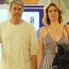 William Bonner e a noiva, Natasha Dantas, passearam de mãos dadas pelo shopping da Gávea, na zona sul do Rio