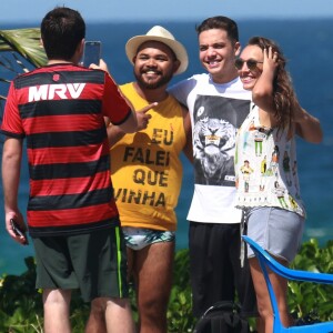 Wesley Safadão foi clicado na Praia da Barra da Tijuca, Zona Oeste do Rio