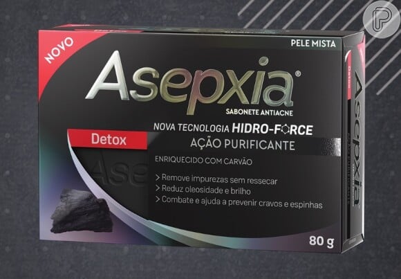 O sabonete antiacne Asepxia Detox promete remover as impurezas da pele sem ressecá-la. O preço sugerido pela marca é R$11,90
