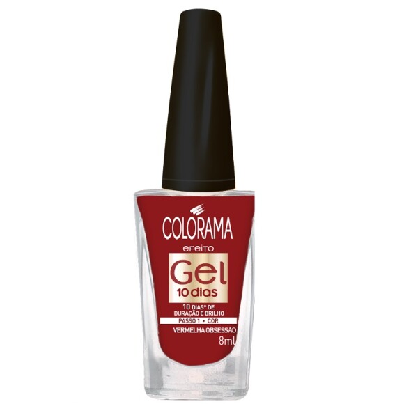 O esmalte vermelho não poderia faltar: o da nova linha de esmaltes com efeito em gel de Colorama é o Vermelha Obsessão