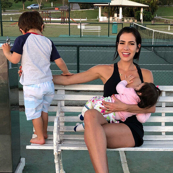 Adriana Sant'Anna e Rodrigão raramente expõem os rostos dos filhos nas redes sociais