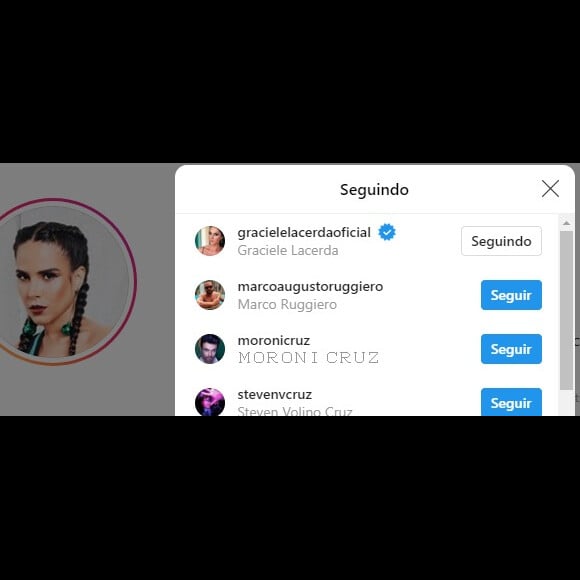 Graciele Lacerda e Marco Antonio Ruggiero são os dois seguidores mais recentes de Wanesa