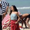 Isis Valverde gravou cena da novela 'Boogie Oogie' em uma praia no Rio de Janeiro, na tarde desta terça-feira, 12 de agosto de 2014