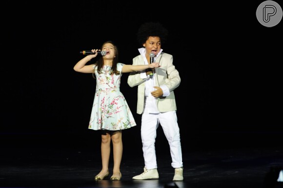 Os atores mirins JP Rufino e Mel Maia subiram encantaram no palco do 'Criança Esperança 2014', gravado e exibido neste sábado, 16 de agosto de 2014