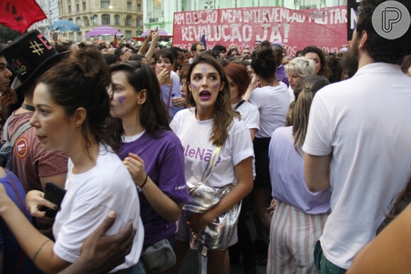 Rafa Brites na manifestação contra o candidato à Presidência da República Jair Bolsonaro