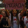 Juliana Alves na manifestação contra o candidato à Presidência da República Jair Bolsonaro