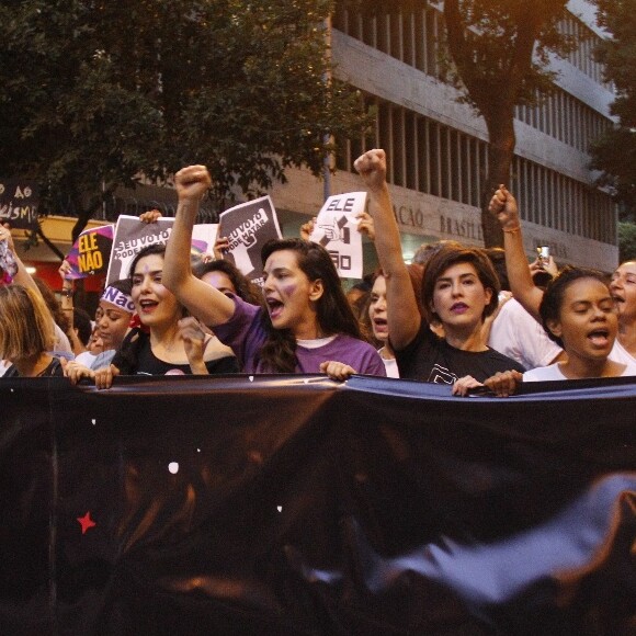 Mulheres na manifestação contra o candidato à Presidência da República Jair Bolsonaro