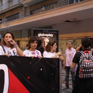 Sophie Charlotte na manifestação contra o candidato à Presidência da República Jair Bolsonaro