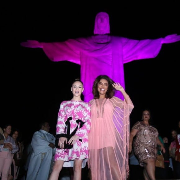 Evento da fundação Laço Rosa foi realizado no Cristo Redentor, no Rio de Janeiro