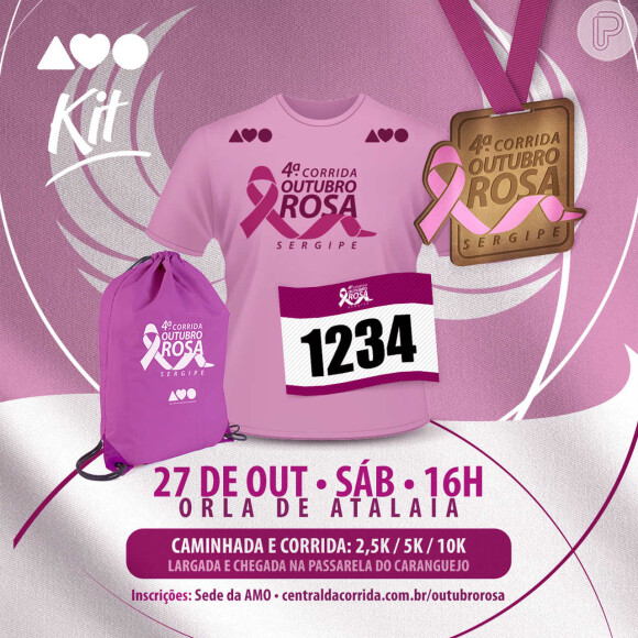 No dia 27 de outubro vai acontecer em Aracaju a 4ª edição da Corrida Outubro Rosa, promovida pela Associação dos Amigos da Oncologia (AMO) de Aracaju