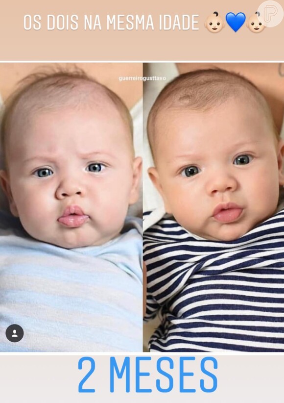 Andressa Suita mostrou semelhança entre os filhos em foto no Instagram nesta quarta-feira, 17 de outubro de 2018