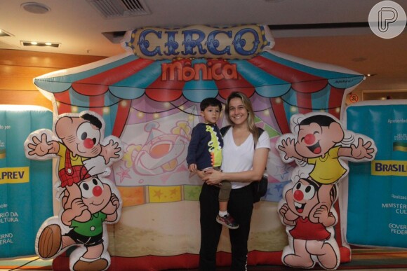 Fernanda Gentil contou que o filho, Gabriel, adora os personagens de Mauricio de Sousa: 'Ele acompanha vídeo, desenho, circo. Gosta bastante'