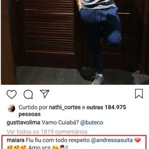 Maiara brinca em foto de Gusttavo Lima e menciona mulher de sertanejo