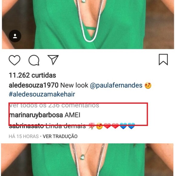 Marina Ruy Barbosa elogia fotos de novo visual de Paula Fernandes