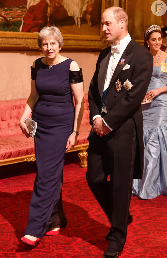 Príncipe William também marcou presença no banquete de gala ao lado da mulher, Kate Middleton