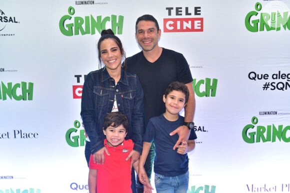 Wanessa Camargo também teve a companhia do marido, Marcus Buaiz, na pré-estreia do filme 'O Grinch', em shopping de São Paulo, nesta sexta-feira, 2 de novembro de 2018