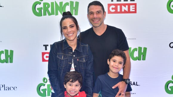 Wanessa Camargo e marido, Marcus Buaiz, levam os filhos à pré-estreia de filme