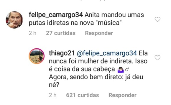 Thiago Magalhães defende Anitta após seguidor indicar indireta em nova música