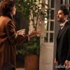 José Pedro (Caio Blat) avisa Maria Marta (Lilia Cabral) que Cristina (Leandra Leal) está na festa da empresa, em 'Império'