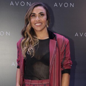 A jogadora de futebol Marta na 23ª edição do Prêmio Avon de Maquiagem, no Teatro Santander, em São Paulo, nesta terça-feira, 4 de dezembro de 2018