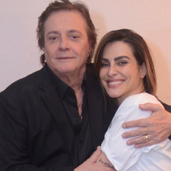 Cleo e Fábio Jr. juntos nos bastidores do show do cantor no Vivo Rio