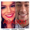 Um fã clube de Bruna Marquezine e Neymar postou uma foto com os rostos dos artista e com a palabra 'Acabou', em cima da montagem. Bruna Marquezine curtiu e os fãs comentaram