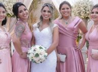 Ombro a ombro princesa: os detalhes do vestido de madrinha de Marília Mendonça